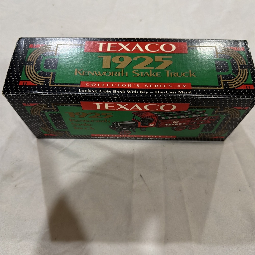 Texaco Die Cast Metal Series #9 Locking Coin Bank 1925 - Kenworth Stake Truck‎